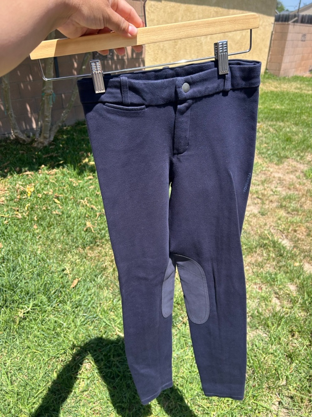 Kids Navy Equestrian Riding Leggings - Reinforced Knee Grip